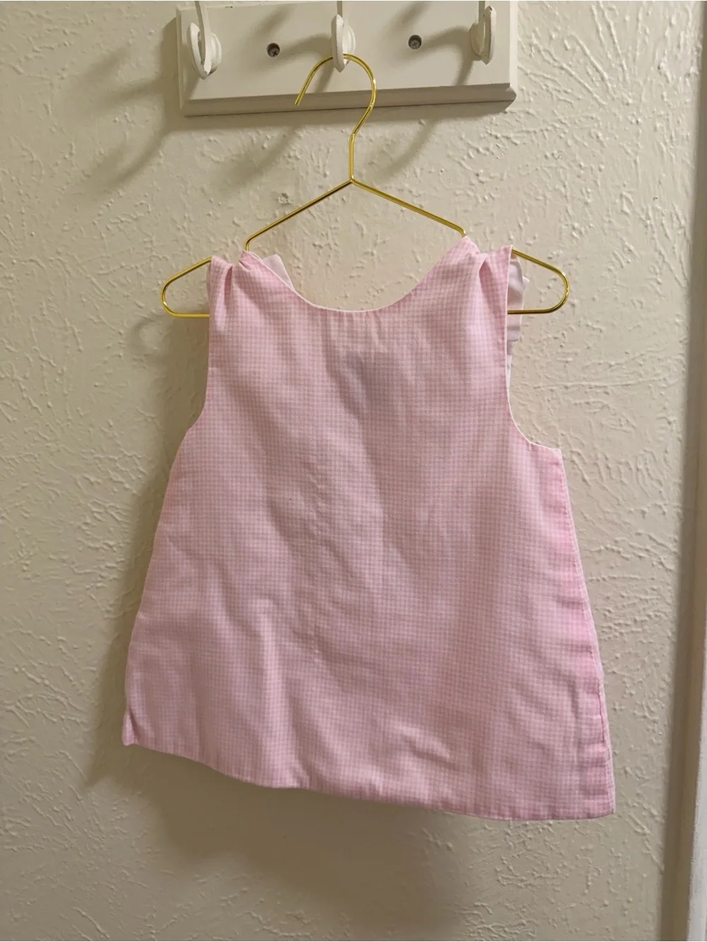 Kelly's Kids Pink Gingham Bunny Embroidered dress